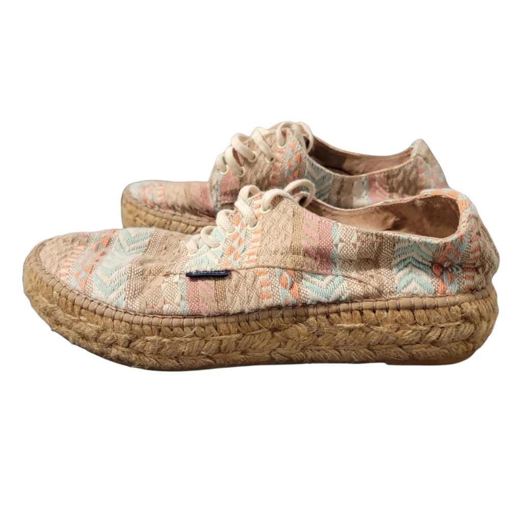 Gaimo Womens Multicolor Low Top Lace Up Aztec Casual Espadrilles Shoes Size‎ 7.5
